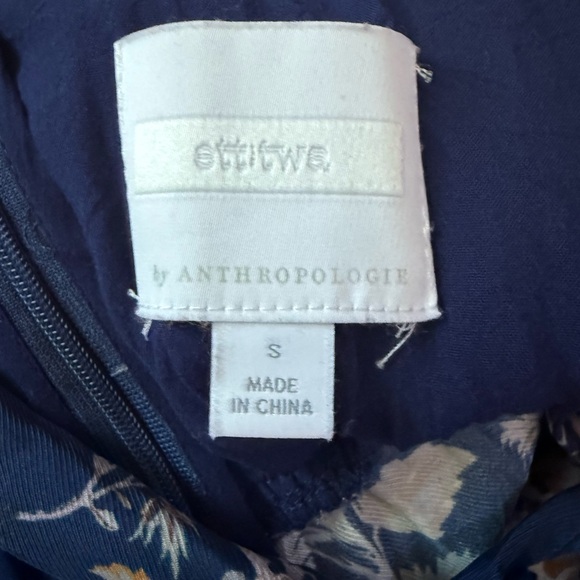 Anthropologie Ett:twa Women's Blue Paisley Belted Wide Leg Jumpsuit Size S - Picture 8 of 8